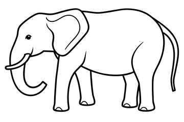 Simple Elephant Line Design