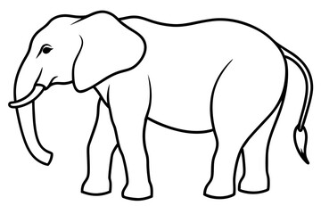 Simple Elephant Line Design