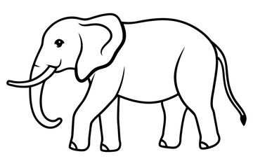 Simple Elephant Line Design