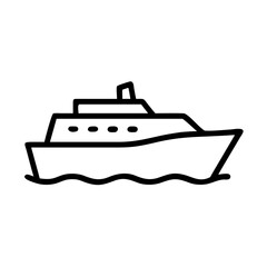 Obraz premium Cruise Ship from Side Icon Design