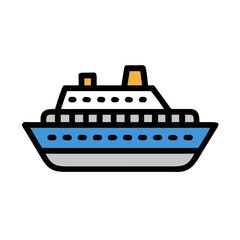 Obraz premium Cruise Ship on Water Icon Design