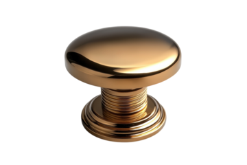 Elegant gold door knob detailed design high polish finish luxury hardware modern style minimalist on transparent background