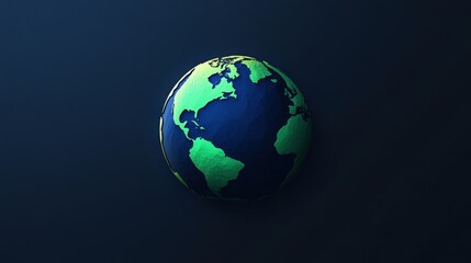 Earth icon with smooth color transitions from deep blue to bright green