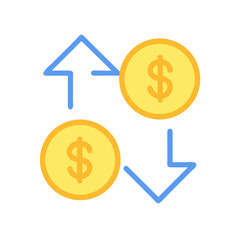 Dollar Exchange Arrows Icon Design