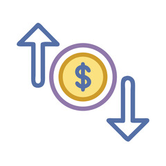 Dollar to Dollar Arrows Icon Design