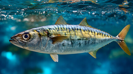 Naklejka premium Mackerel in the wild. The last mackerel