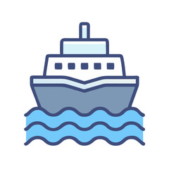 Obraz premium Ferry Boat on Water Icon Design