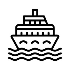 Ferry Boat on Water Icon Design