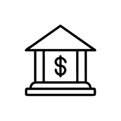Financial Bank with Dollar Symbol Icon Design