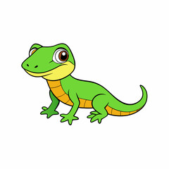 green lizard isolated on white