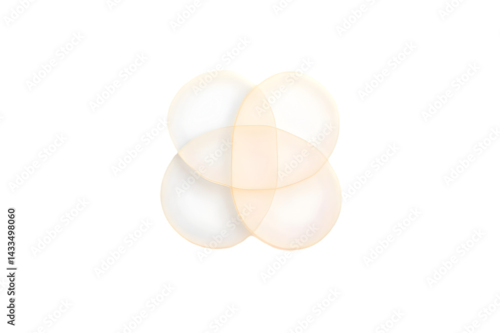 Poster abstract geometric design with overlapping shapes in orange and white