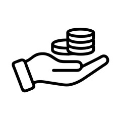 Hand Holding Coin Stack Icon Design