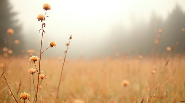 Coastal Grass Plain with Soft Morning Haze
