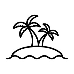 Island with Palm Trees Icon Design