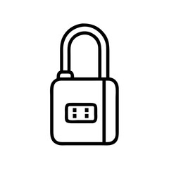 Luggage Lock with Cable Icon Design