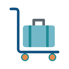 Luggage Trolley with Bag Icon Design