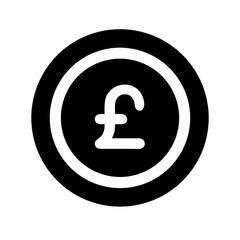 Pound Coin on Flat Surface Icon Design