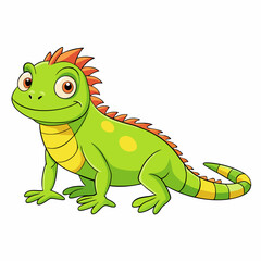 green chameleon cartoon