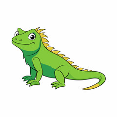 green lizard isolated on white