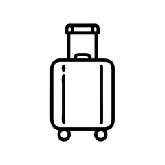 Rolling Suitcase with Handle Icon Design