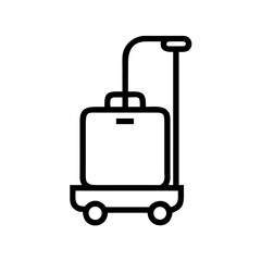 Rolling Suitcase with Handle Icon Design