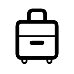 Rolling Suitcase with Handle Icon Design