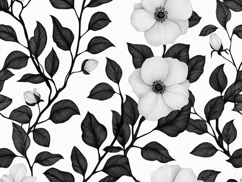 Elegant spring-inspired stationery featuring intricate floral line art