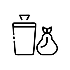 Room Trash Can with Bag Icon Design