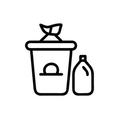 Room Trash Can with Bag Icon Design