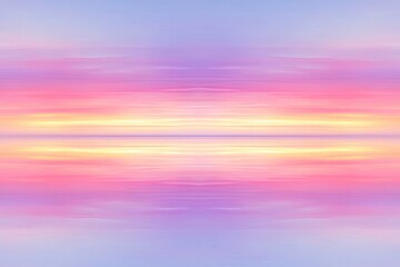 Obraz premium Pastel sunrise/sunset mirrored across a calm water Soft, blended colors create a serene, tranquil effect