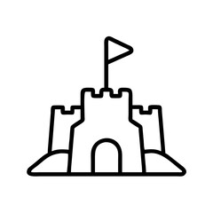 Sandcastle with Flags Icon Design