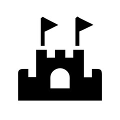 Sandcastle with Flags Icon Design