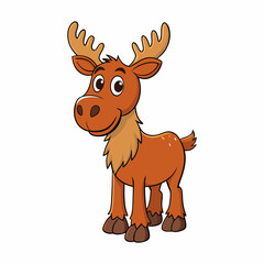 deer, animal, cartoon, reindeer, vector, christmas, illustration, mammal, wild, cute, brown, isolated, antler, white, horn, elk, wildlife, nature, art, moose, animals, stag, winter, drawing, xmas