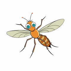 fly on white background