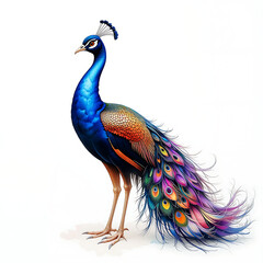 Fototapeta premium Realistic Peacock Feather Illustration 