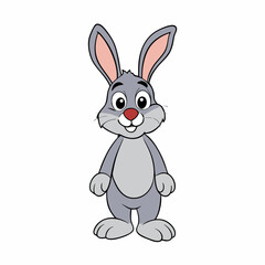 rabbit, bunny, easter, cartoon, animal, hare, illustration, vector, cute, baby, fun, holiday, isolated, white, toy, art, pet, spring, pink, egg, happy, carrot, blue, character, drawing