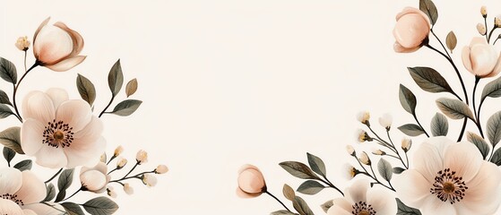Whimsical nature stationery featuring light floral patterns and soft colors