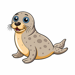 cartoon, animal, illustration, vector, baby, art, character, mammal, isolated, fun, smile, cute, drawing, seal, blue, funny, comic, nature, elephant, octopus, ghost, halloween, sea, icon, cat
