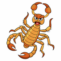 scorpion cartoon isolated on white