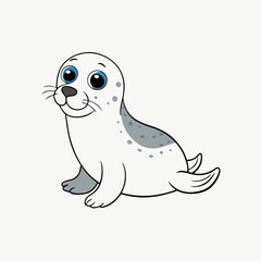 cartoon, animal, illustration, vector, baby, character, art, fun, drawing, seal, ghost, isolated, mammal, blue, halloween, sea, elephant, funny, cute, smile, monster, animals, comic, clipart, smiling