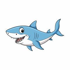 shark cartoon isolated on white