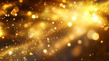 Obraz premium Shimmering Gold Particles Floating in Darkness Ultr