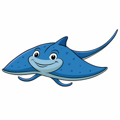 shark cartoon isolated on white