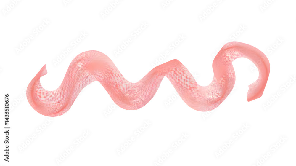 Poster abstract pink swirl shape isolated on transparent background