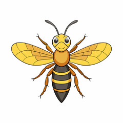 bee, cartoon, insect, honey, vector, illustration, animal, wasp, fly, yellow, nature, bug, flying, funny, smile, cute, black, isolated, happy, character, wing, hornet, bumblebee, flower, art