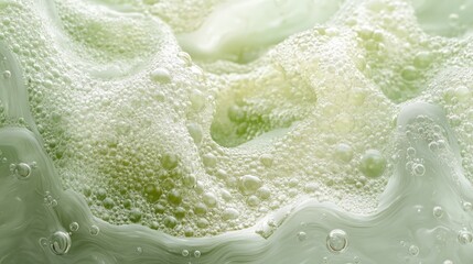 Naklejka premium Light green soapy bubbles