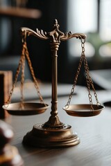 Antique brass legal scales