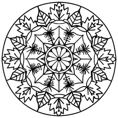 Jungle leaves mandala art