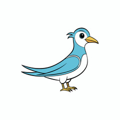 blue bird on white background