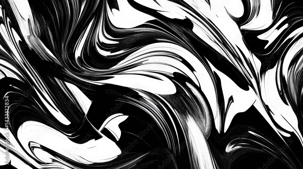 Poster a high-contrast black-and-white abstract pattern with sharp, dynamic lines.